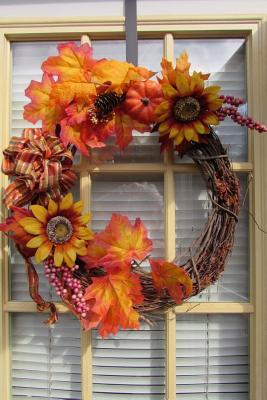 Download A Autumn Leaf and Sunflower Grapevine Window Wreath Journal: 150 Lined Notebook/Diary - NOT A BOOK | PDF